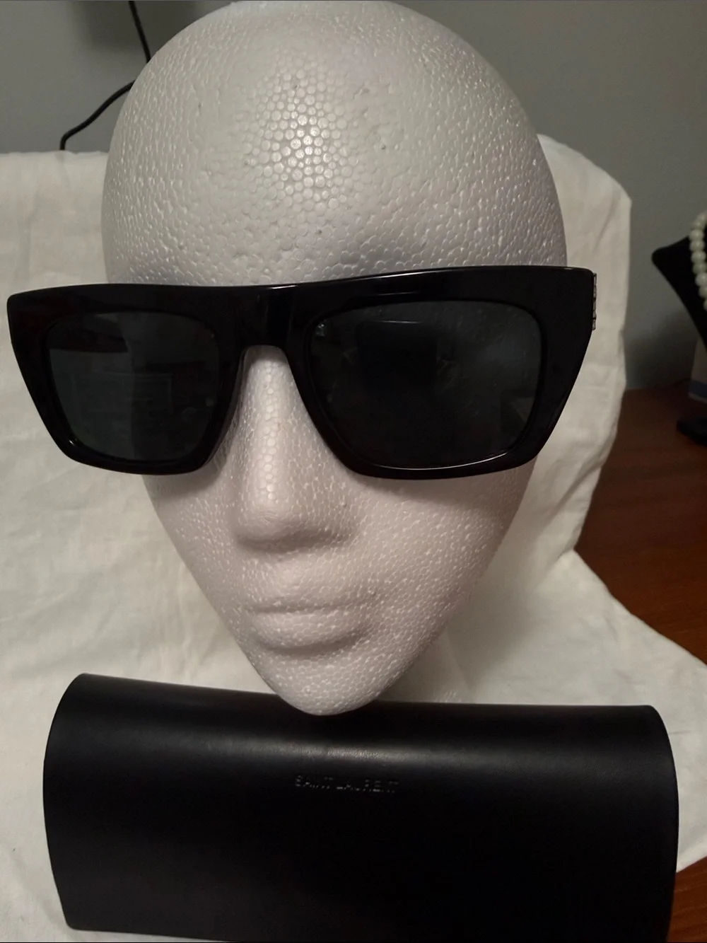 Saint Laurent Black Oversized Square Sunglasses